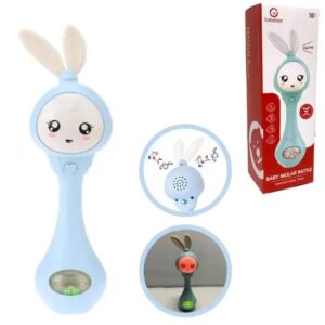 Игрушка-погремушка музыкальная развивающая "Зайчик" Sobebear