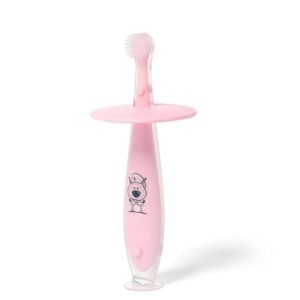 Зубная щетка с ограничителем BabyOno Розовая