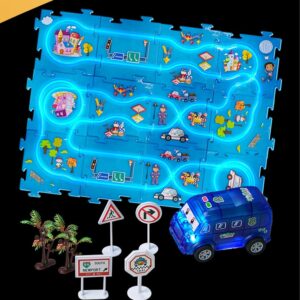 Игрушечный набор автотрек «PuzzleMat» с подсветкой