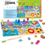 Развивающая деревянная игра сортер мультипазлы "WToys"
