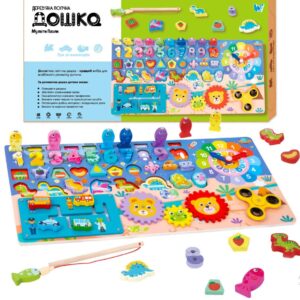 Развивающая деревянная игра сортер мультипазлы "WToys"
