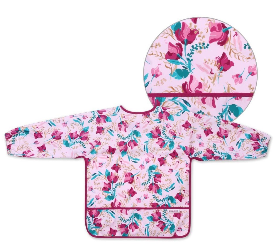 Нагрудник с длинным рукавом "Цветочки" (85 см x 42 см) "BabyOno"