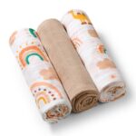 Пеленки муслиновые хлопчатобумажные (70х70 см) 3 шт. "Babyono" (Кремовый)