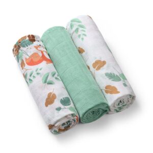 Пеленки муслиновые хлопчатобумажные (70х70 см) 3 шт. "Babyono" (Салатовый)
